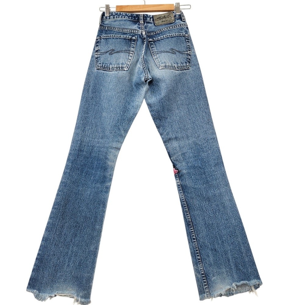 Vintage 90's Silver Jeans 34x30 Suki Bootcut Women's Button Fly Floral Patch Y2K - Picture 5 of 16